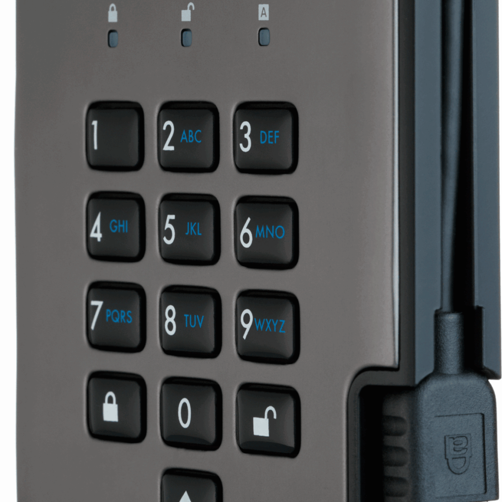 iStorage diskAshur PRO 2 - SSD - verschlüsselt - 512 GB - extern (tragbar) - USB 3.1 - FIPS 197, 256-bit SHA, 256-bit AES-XTS