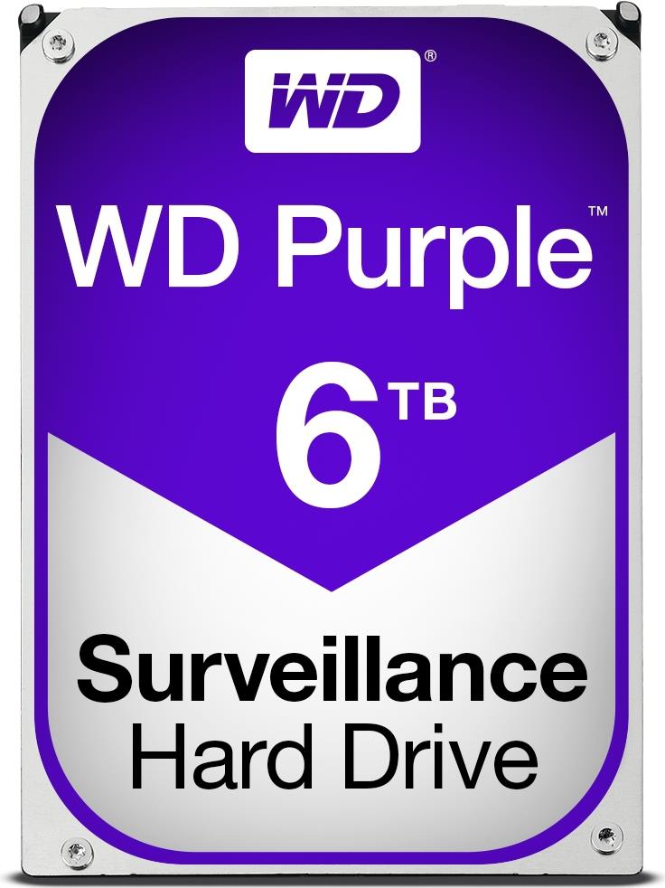 WD Purple Surveillance Hard Drive WD60PURZ - Festplatte - 6 TB - intern - 8.9 cm (3.5") - SATA 6Gb/s - 5400 U/min - Puffer: 64 MB