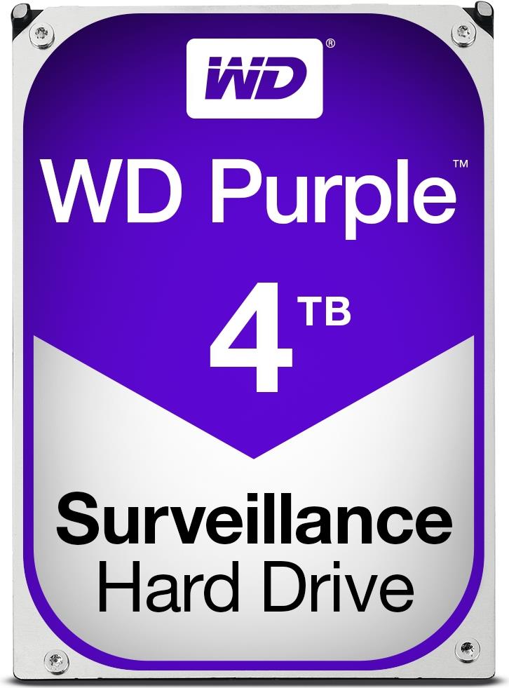 WD Purple Surveillance Hard Drive WD40PURZ - Festplatte - 4 TB - intern - 8.9 cm (3.5") - SATA 6Gb/s - 5400 U/min - Puffer: 64 MB