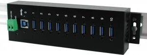 Exsys EX-1110HMVS - Hub - 10 x USB 3,1 Gen 1 - an DIN-Schiene montierbar - Gleichstrom (EX-1110HMVS)