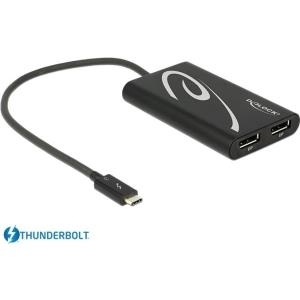 Delock Adapter Thunderbolt™ 3 Stecker > 2 x DisplayPort Buchse 4K 60 Hz (62708)