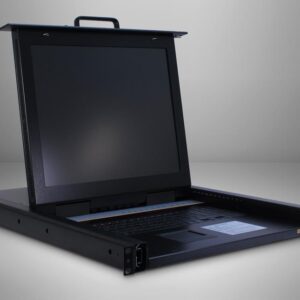Inter-Tech KVM-1708 LED - KVM-Konsole mit KVM-Switch - 8 Anschlüsse - PS/2, USB - QWERTZ - 43,2 cm (17") - Rack - einbaufähig - 1280 x 1024 @ 75 Hz - 300 lm - 1000:1 - VGA (88887213)