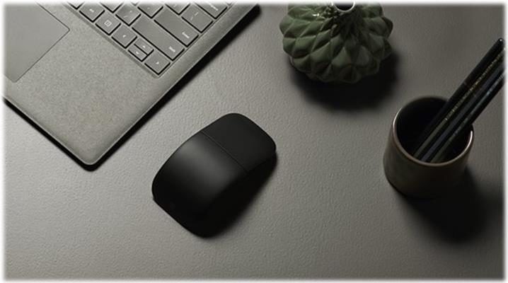 Microsoft Surface Arc Maus - Maus - optisch - 2 Tasten - drahtlos - Bluetooth 4.0 - Schwarz