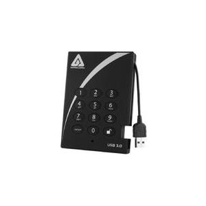 Apricorn Aegis Padlock A25-3PL256-500 - Festplatte - verschlüsselt - 500 GB - extern (tragbar) - 2.5" (6.4 cm) - USB 3.0 - 5400 U/min - Puffer: 8 MB - FIPS 197