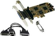 Exsys EX-44344 - Adapter Parallel/Seriell - PCIe Low-Profile - RS-232, V.24 - 2 Anschlüsse + 2 x parallel