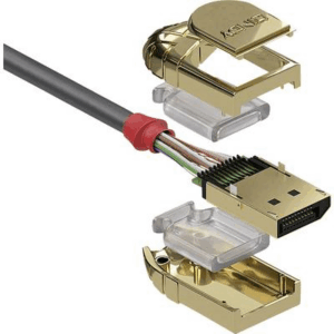 Lindy Gold - DisplayPort-Kabel - DisplayPort (M) bis DisplayPort (M) - DisplayPort 1,2 - 7,5m - 4K Unterstützung - Grau (36295)