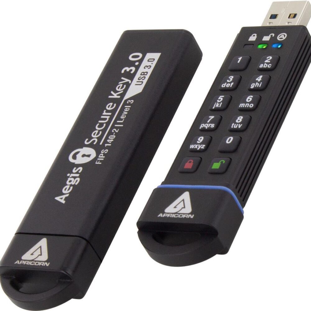 Apricorn Aegis Secure Key 3.0 - USB-Flash-Laufwerk - verschlüsselt - 480 GB - USB 3.0 - FIPS 140-2 Level 3