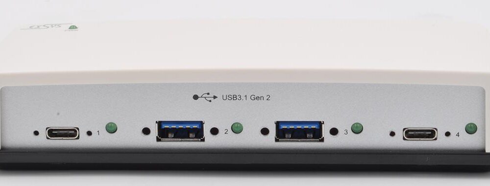 Exsys EX-1250V - Hub - 2 x USB 3.1 Gen 2 + 2 x USB-C - an Rack montierbar, an DIN-Schiene montierbar, wandmontierbar