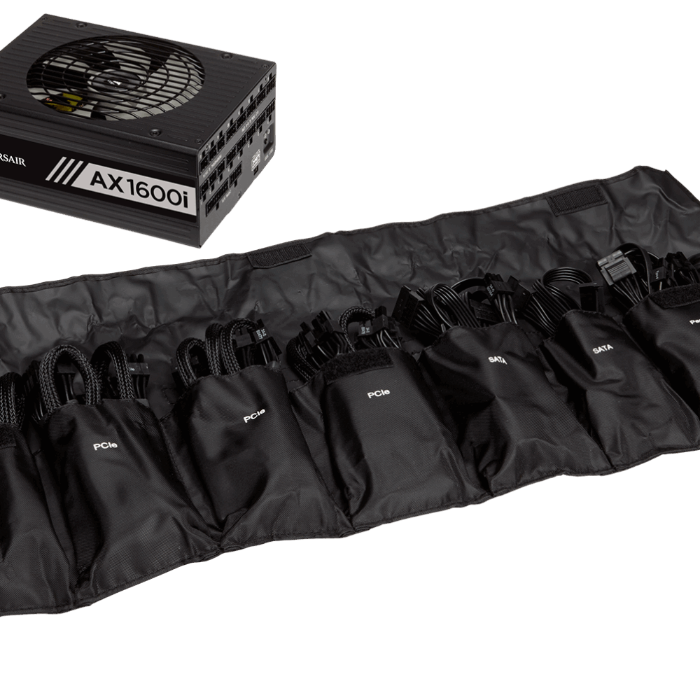 Corsair AXi Series AX1600i - Stromversorgung (intern) - ATX12V 2,4 - EPS12V 2,92 - 80 PLUS Titanium - Wechselstrom 100-240 V - 1600 Watt - Europa (CP-9020087-EU)