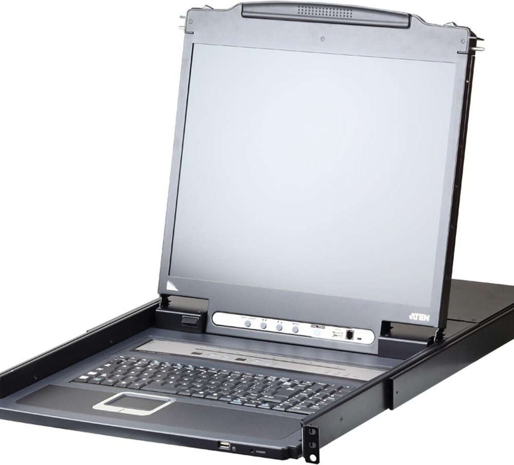 ATEN Slideaway CL5708IM - KVM-Konsole mit KVM-Switch - 8 Anschlüsse - PS/2, USB - Französisch - 43,2 cm (17") - Rack - einbaufähig - 1280 x 1024 @ 75 Hz - 250 cd/m² - 1000:1 - 5 ms - 1U (CL5708iM F)