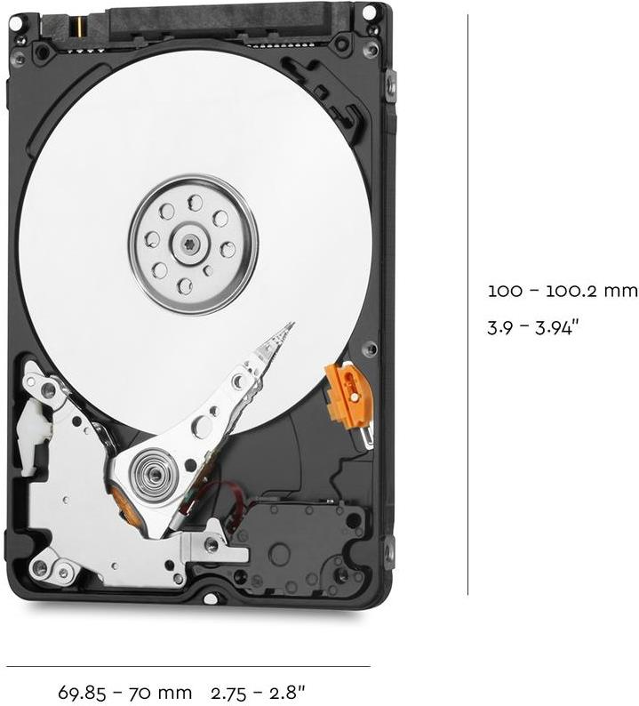 WD Blue WD20SPZX - Festplatte - 2 TB - intern - 2.5" (6.4 cm) - SATA 6Gb/s - 5400 U/min - Puffer: 128 MB