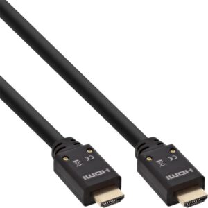 InLine - HDMI-Kabel mit Ethernet - HDMI männlich zu HDMI männlich - 25,0m - Dreifachisolierung - Schwarz - 4K Unterstützung, aktiv (17525B)