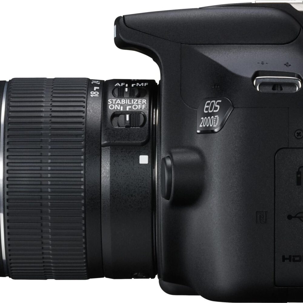 Canon EOS 2000D - Digitalkamera - SLR - 24,1 MPix - APS-C - 1080p / 30 BpS - 3x optischer Zoom EF-S 18-55-mm-IS-II-Objektiv - Wi-Fi, NFC (2728C003)