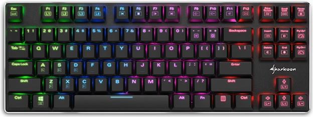 Sharkoon PureWriter TKL RGB - Tastatur - Hintergrundbeleuchtung - USB - Deutsch - Tastenschalter: Kailh Blue (4044951021512)