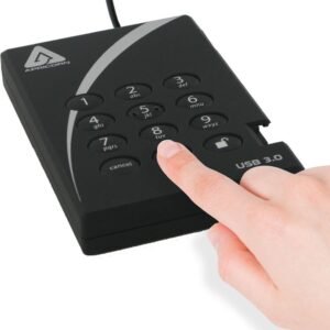 Apricorn Aegis Padlock A25-3PL256-1000 - Festplatte - verschlüsselt - 1 TB - extern (tragbar) - 2.5" (6.4 cm) - USB 3.0 - 5400 U/min - Puffer: 8 MB - FIPS 197