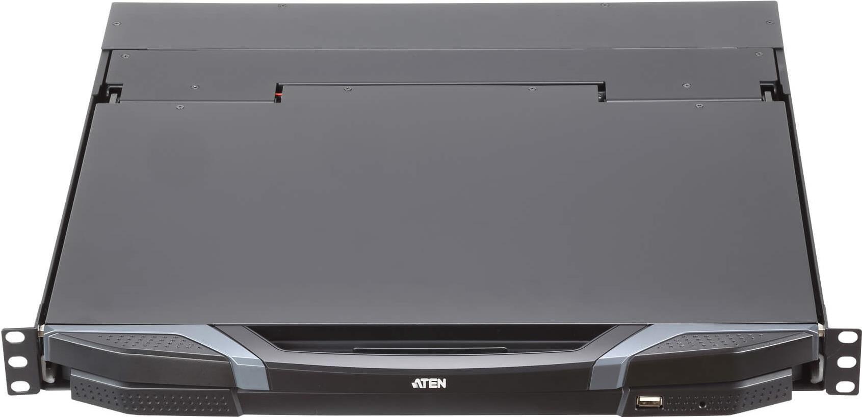 ATEN CL3800 - KVM-Konsole - USB - 47 cm (18.5") (18.5" sichtbar) - Rack - einbaufähig - 1920 x 1080 Full HD (1080p) - 350 cd/m² - 1000:1 - 20 ms - HDMI, DVI-D, VGA, 2xUSB - 1U