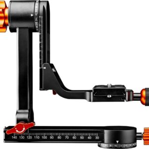 Walimex pro Aluminium Gimbal Head Stativkopf A20 - Hochwertiger 360 Grad Panorama Stativkopf Affenschaukel mit Arca Schnellwechselplatte,Traglast 20 kg, mit Tasche, für DSLR DSLM Spektiv Objektiv, 21961 (1021961)
