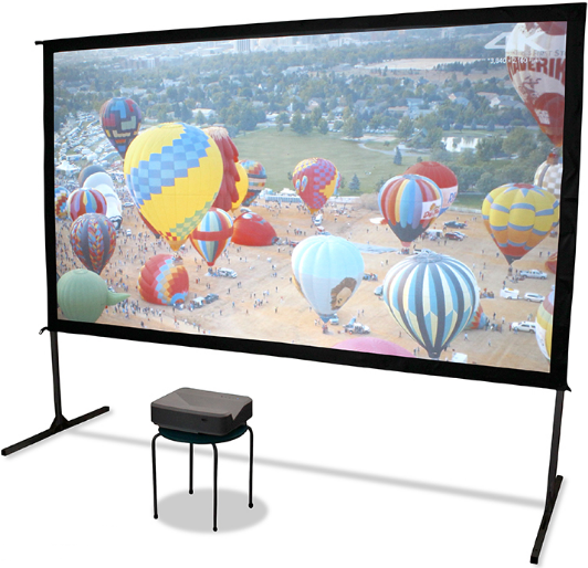 Elite Screens Yard Master 2 Series OMS100H2-DUAL - Projektionsschirm mit Beinen - 254 cm (100" ) - 16:9 - Wraith Veil Dual - Black Trim, silber Rahmen (OMS100H2-DUAL)
