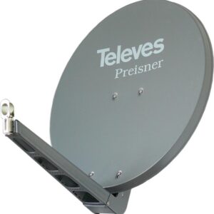Televes S75QSD-G. Input frequenz-range: 10,7 - 12,75 GHz, Verstärkung dBi (bei Antennenkabel): 38,5 dBi. Gewicht: 8,5 kg. Produktfarbe: Graphit. Material: Aluminium (S75QSD-G)