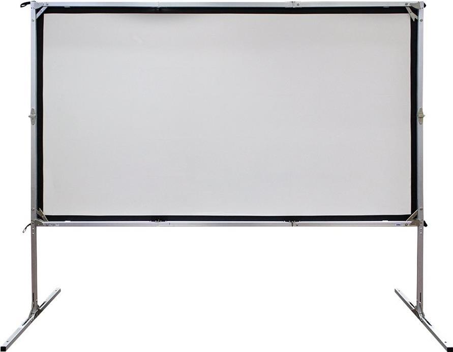 Elite Screens Yard Master 2 Series OMS180H2-DUAL - Projektionsschirm mit Beinen - 457 cm (180") - 16:9 - Wraith Veil Dual - Black Trim, silber Rahmen