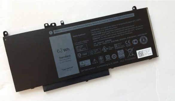 Dell - Laptop-Batterie (gleichwertig mit: Dell 6MT4T, Dell 0HK6DV, Dell 0TXF9M) - Lithium-Ionen - 4 Zellen - 62 Wh - Schwarz - für Latitude E5270, E5470 (HK6DV)