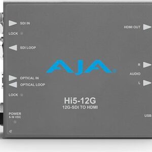 AJA Hi5-12G - Aktiver Videokonverter - Grau - 4096 x 2160 - - - 480i,576i,720p,1080i,1080p,2160p - BNC - HDMI + RCA (Hi5-12G)