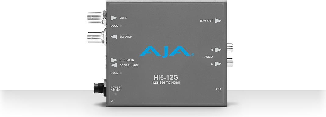 AJA Hi5-12G - Aktiver Videokonverter - Grau - 4096 x 2160 - - - 480i,576i,720p,1080i,1080p,2160p - BNC - HDMI + RCA (Hi5-12G)