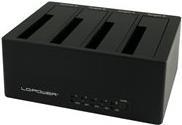 LC Power LC-DOCK-U3-4B - HDD-Dockingstation mit Netzanzeige, Ein/Aus-Schalter, Klon-Funktion Schächte: 4 - 2.5" / 3.5" gemeinsam genutzt (6,4 cm/8,9 cm gemeinsam genutzt) - SATA - 5 Gbit/s - eSATA, USB 3.0 - Schwarz
