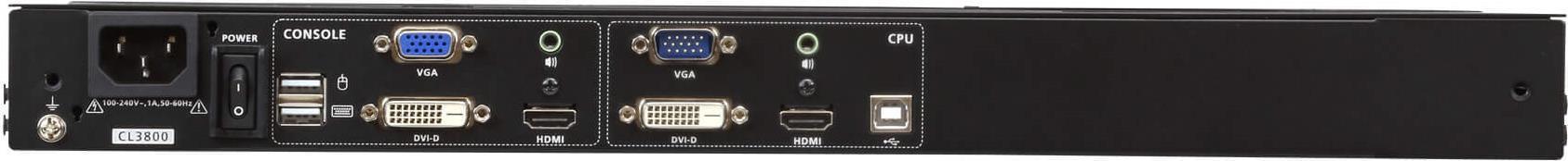 ATEN CL3800NW Konsolenregal 47 cm (18.5" ) 1920 x 1080 Pixel Metall - Kunststoff Schwarz (CL3800NW-ATA-2X-K06/SG)