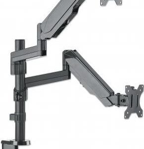 Manhattan Universal Gas Spring Dual Monitor Mount - Tischhalterung für 2 LCD-Displays - Kunststoff, Aluminium, Stahl - Bildschirmgröße: 43.2-81.3 cm (17"-32")