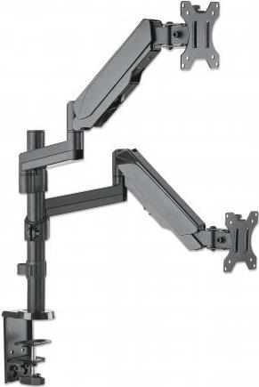 Manhattan Universal Gas Spring Dual Monitor Mount - Tischhalterung für 2 LCD-Displays - Kunststoff, Aluminium, Stahl - Bildschirmgröße: 43.2-81.3 cm (17"-32")