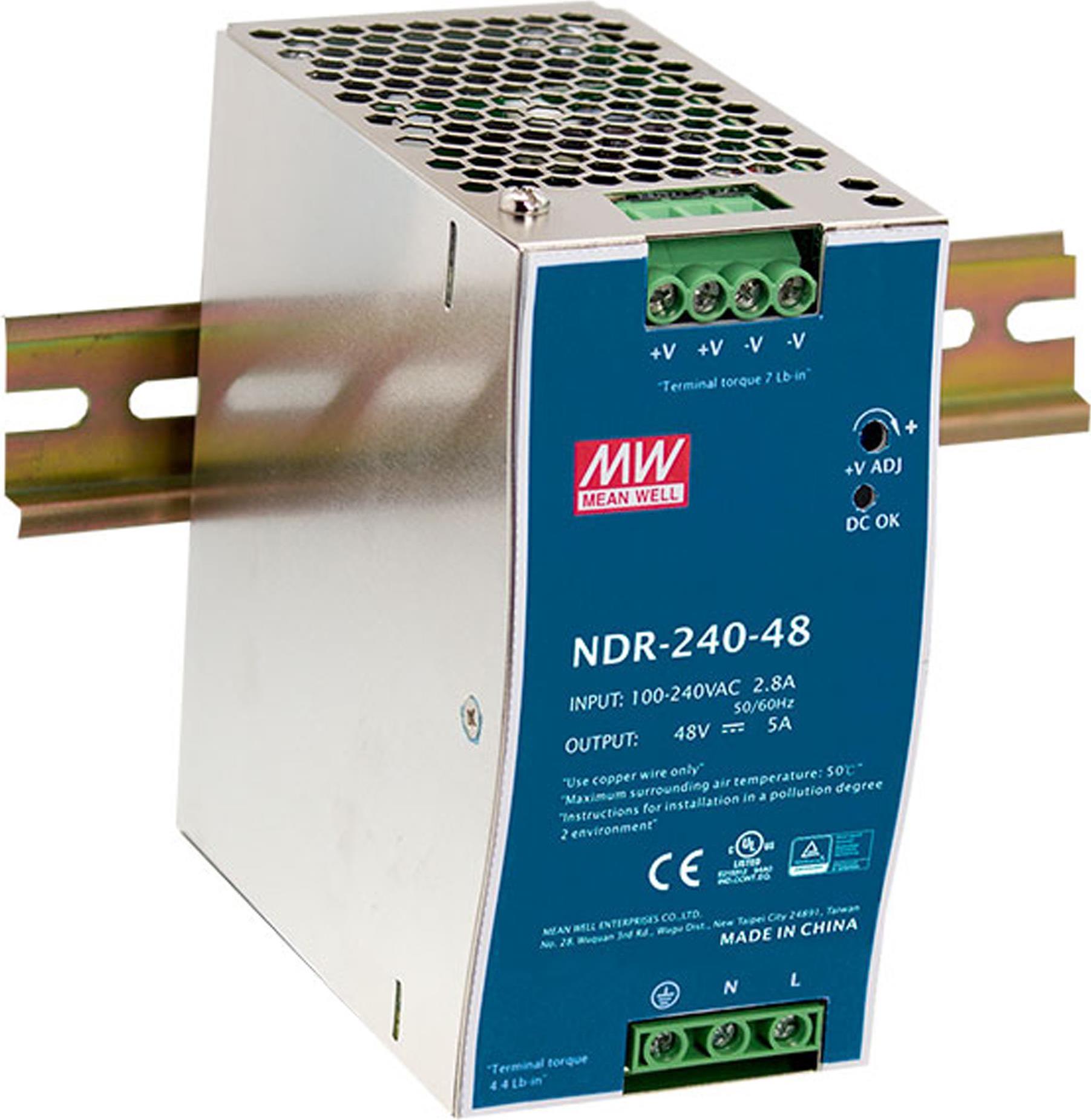 LevelOne POW-4851 - Stromversorgung (DIN-Schienenmontage möglich) - AC 90 - 264 / DC 127 - 370 V - 240 Watt
