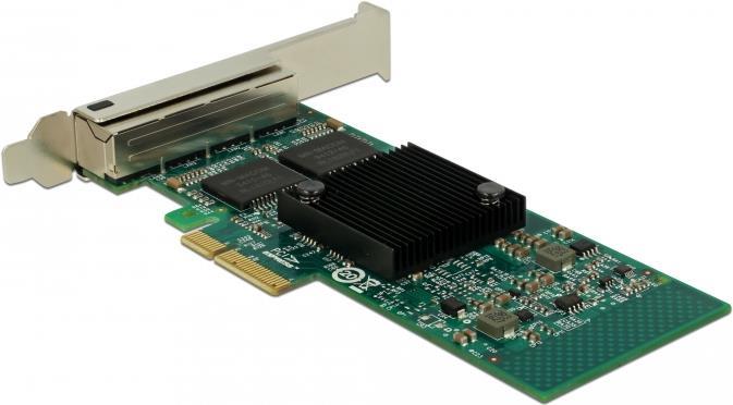 Delock PCI Express Card > 4 x Gigabit LAN - Netzwerkadapter - PCIe 2,1 x4 Low-Profile - Gigabit Ethernet x 4 (89946)
