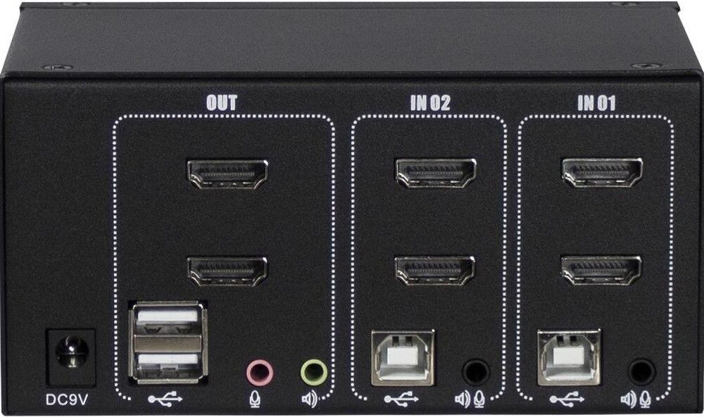 Inter-Tech AS-22HA HDMI Tastatur/Video/Maus (KVM)-Switch Schwarz (88887243)