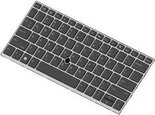 HP DualPoint - Ersatztastatur Notebook - hinterleuchtet - Französisch - für EliteBook 830 G5, 830 G6 (L13697-051)