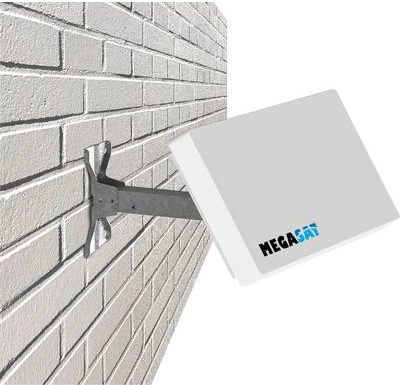 Megasat Profi-Line D4 - Antenne - flach, Parabolantenne - Fernseher - 33 dBi (für 12,75 GHz) - Quad-LNB - Wandmontage möglich, Mast, Fenster