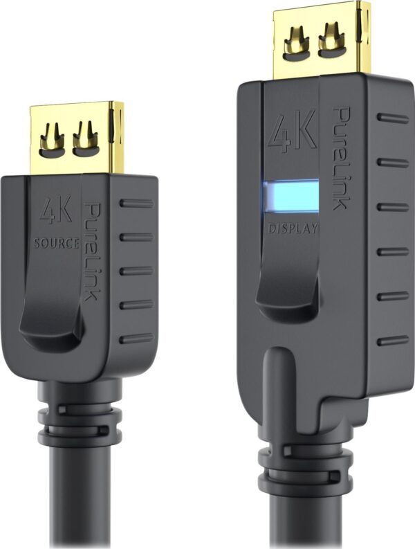 PureLink OneAV PI2010-075 - HDMI-Kabel mit Ethernet - HDMI männlich zu HDMI männlich - 7.5 m - Dreifachisolierung - Schwarz - rund, aktiv (PI2010-075)