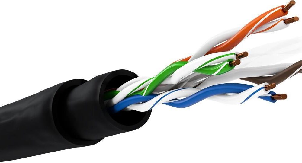 Goobay CAT 6 Outdoor Netzwerkkabel-Set, U/UTP, Schwarz, 305 m - Kupfermaterial, AWG 24/1 (solid), PE (55441)