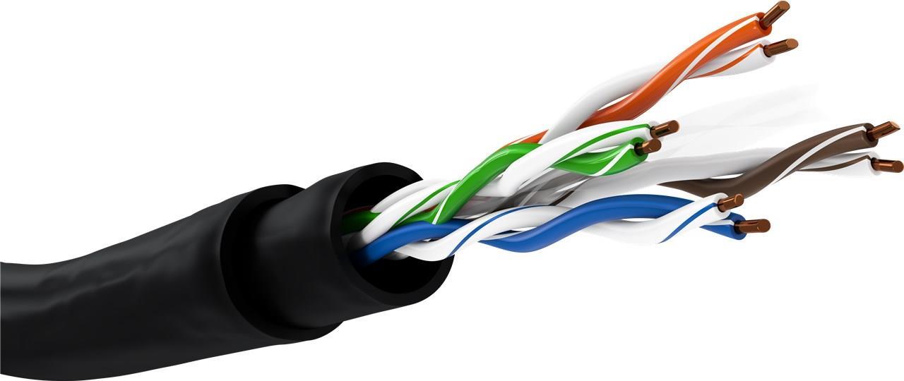 Goobay CAT 6 Outdoor Netzwerkkabel-Set, U/UTP, Schwarz, 305 m - Kupfermaterial, AWG 24/1 (solid), PE (55441)