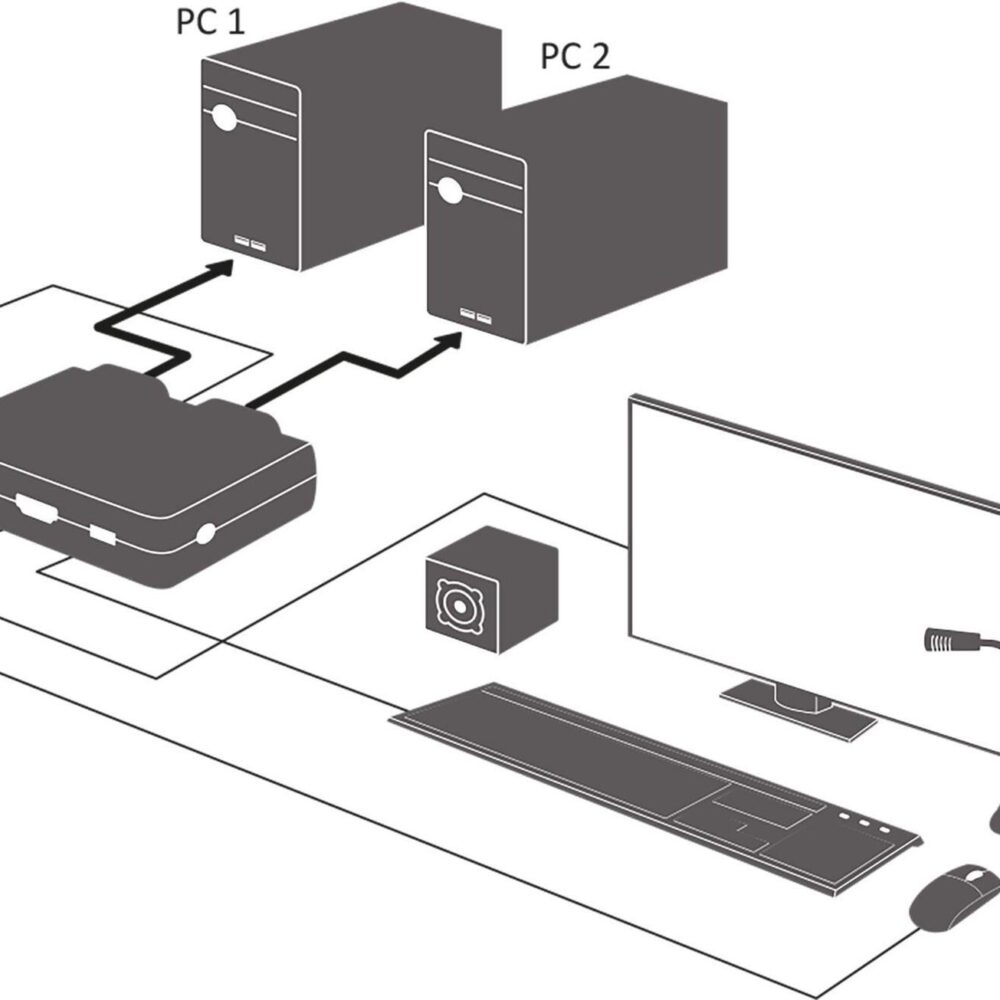 INLINE - KVM-/Audio-/USB-Switch - 2 x KVM/Audio/USB - 1 lokaler Benutzer - Desktop