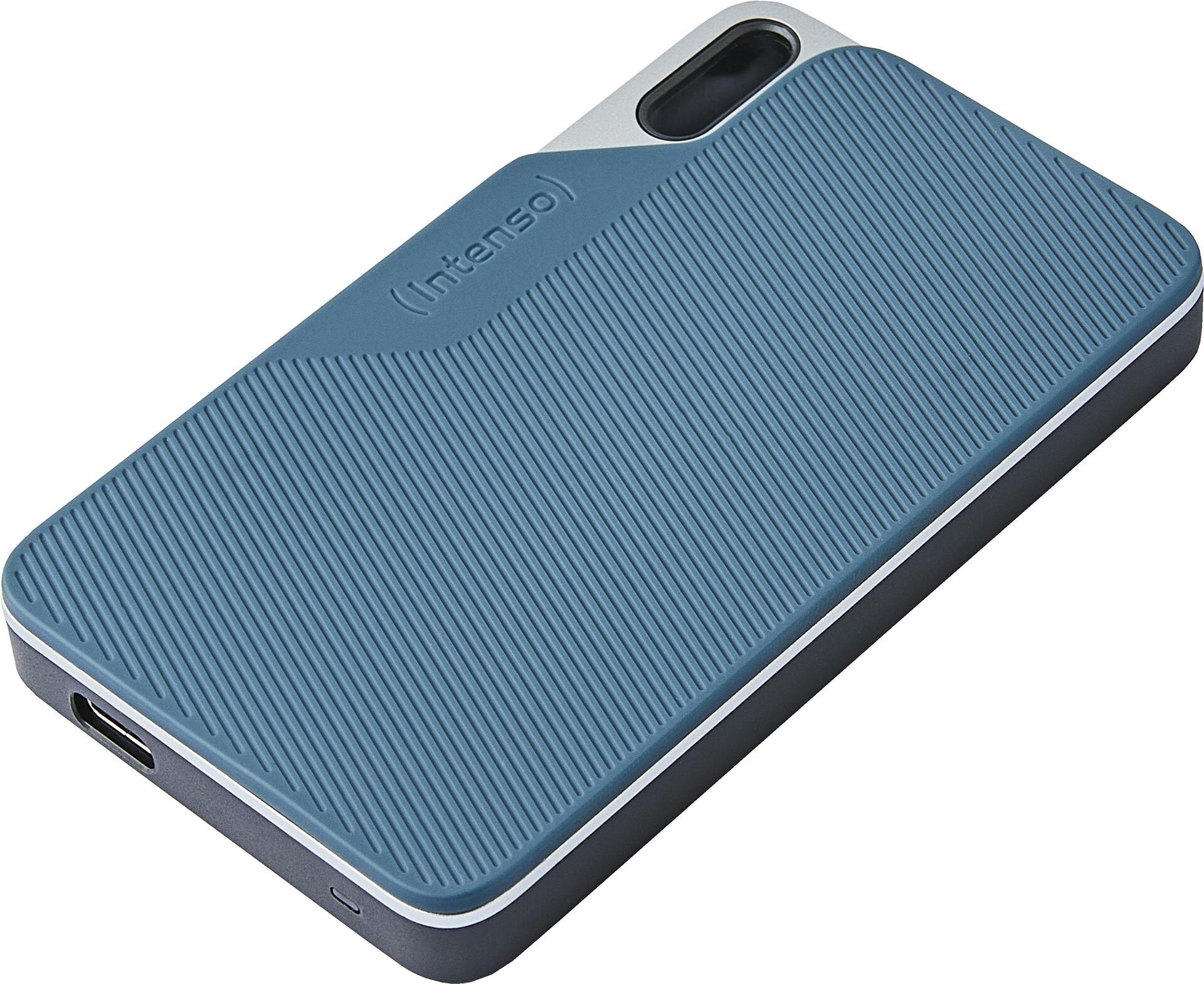 Intenso TX100 - SSD - 2TB - extern (tragbar) - USB 3,2 Gen 1x1 (USB-C Steckverbinder) - Gray-Blue (3826470)
