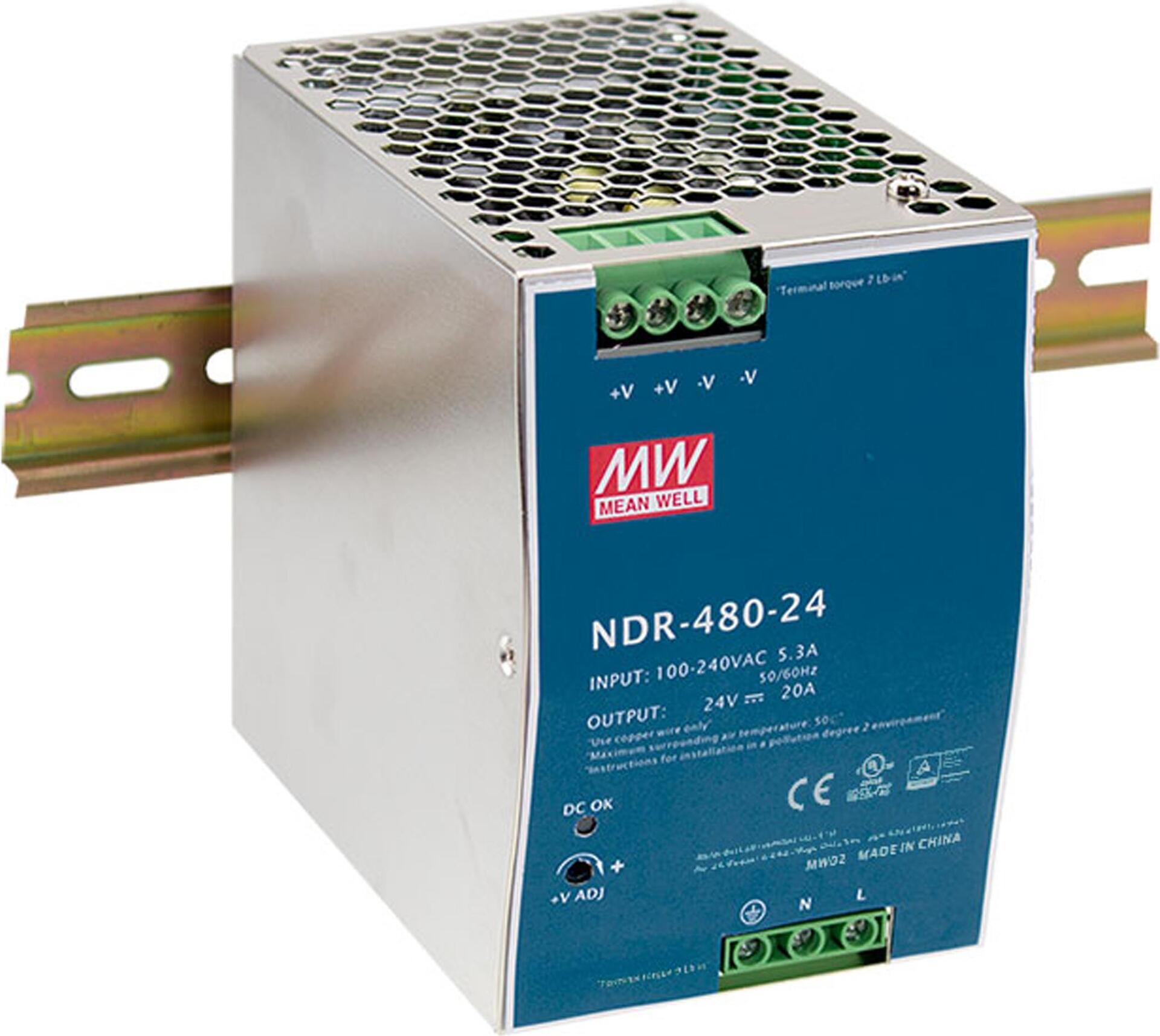 LevelOne POW-4861 - Stromversorgung (DIN-Schienenmontage möglich) - AC 90 - 264 / DC 127 - 370 V - 480 Watt