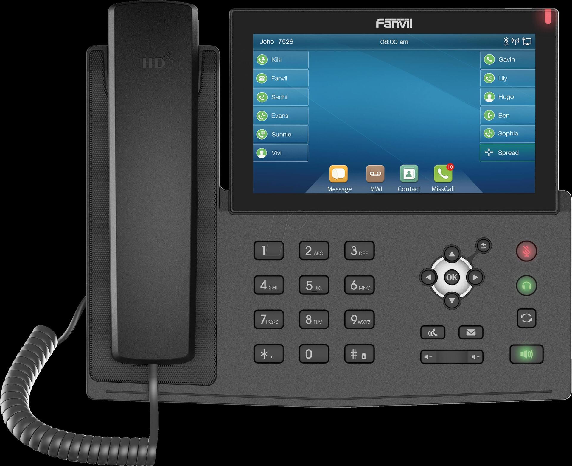 Fanvil X7 IP-Telefon Schwarz Kabelgebundenes Mobilteil LED 20 Zeilen (X7)