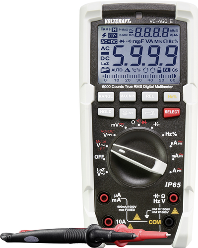 VOLTCRAFT VC-460 E Hand-Multimeter digital Strahlwassergeschützt (IP65) CAT III 1000 V, CAT IV 600 V Anzeige (Counts): 6000 (VC-460 E)