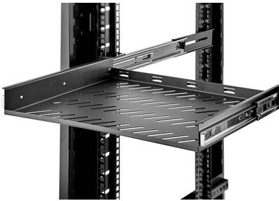 Renkforce RF-3432150 48,30cm (19")  Netzwerkschrank-Geräteboden 1 HE Ausziehbar Geeignet für Schranktiefe: ab 500 mm Schwarz (RF-3432150)