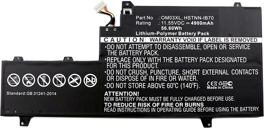 CoreParts - Laptop-Batterie - Lithium-Polymer - 4900 mAh - 56,6 Wh - Schwarz - für HP EliteBook x360 1030 G2 Notebook (MBXHP-BA0141)