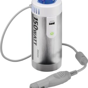 CoreParts MBXINV-AC001 Netzteil & Spannungsumwandler Auto 150 W Grau - Metallisch - Weiß (MBXINV-AC001)