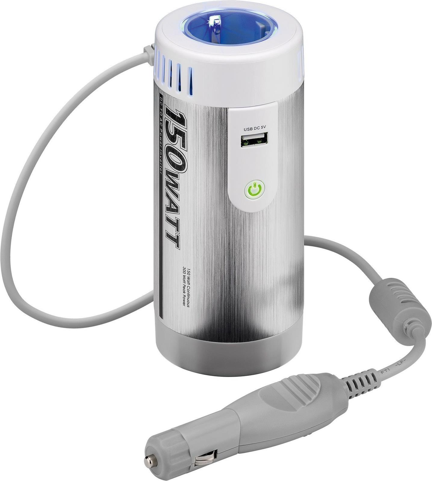 CoreParts MBXINV-AC001 Netzteil & Spannungsumwandler Auto 150 W Grau - Metallisch - Weiß (MBXINV-AC001)