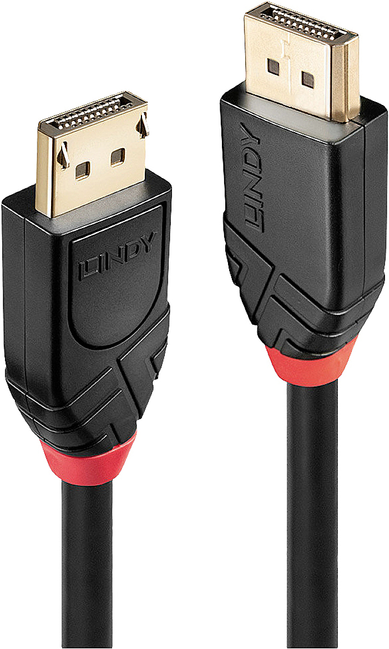 Lindy - DisplayPort-Kabel - DisplayPort (M) bis DisplayPort (M) - DisplayPort 1,2 - 20,0m - rund, 4K Unterstützung, aktiv - Schwarz (41081)