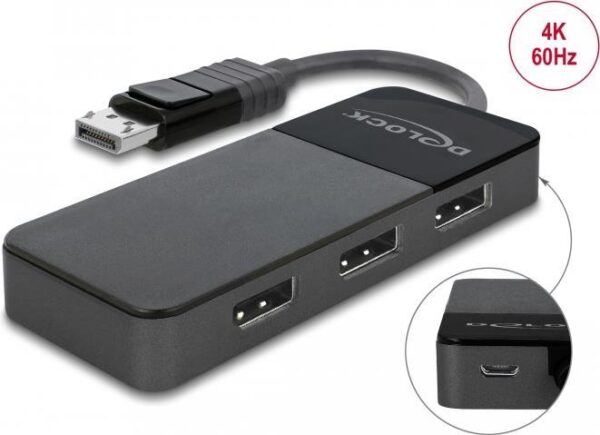 DeLock DisplayPort 1,4 Splitter 1 x DisplayPort in > 3 x DisplayPort out - Video-/Audio-Splitter - 3 x DisplayPort - Desktop (87737)
